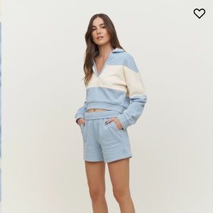 Mirielle Henley Sweatshirt and Motley Short | Reformation | S |  Sets